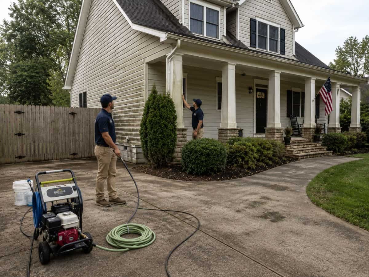 Driveway and walkway washing Asheville NC before