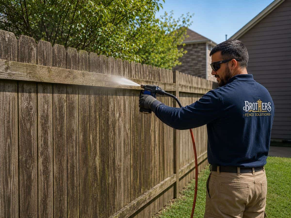 Fence washing Asheville NC before