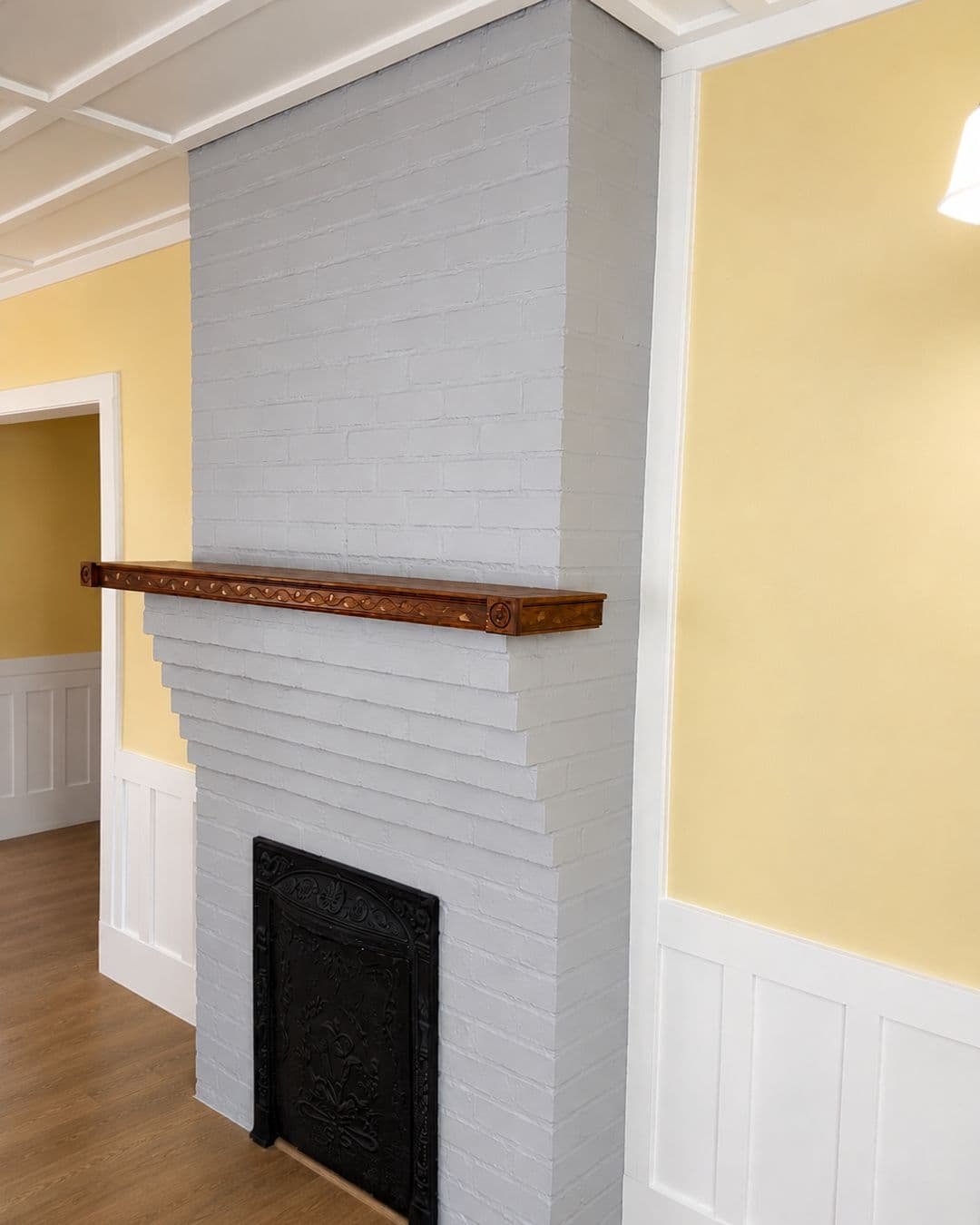 Interior fireplace painting Asheville NC after