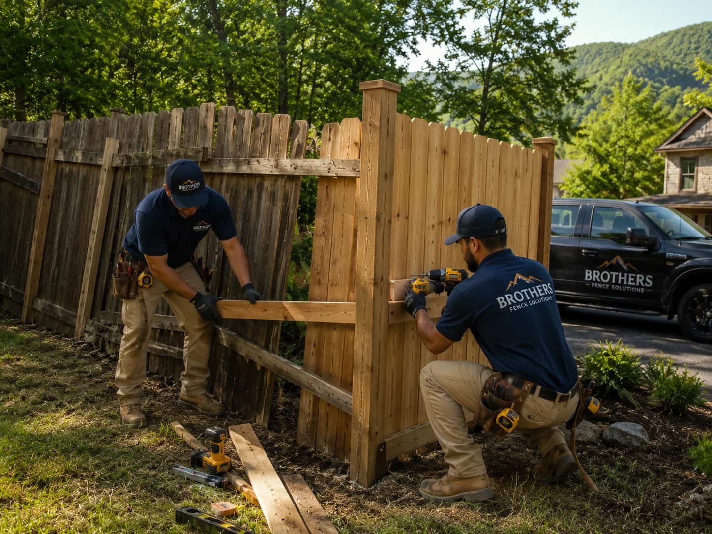 Fence repair services Asheville NC by Brothers Fence Solutions
