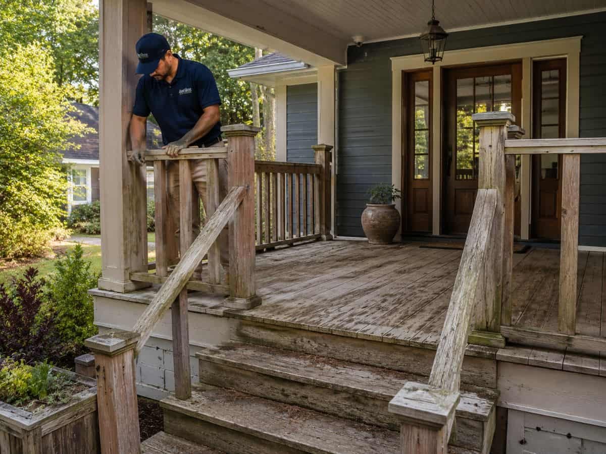 Porch repair Asheville NC before