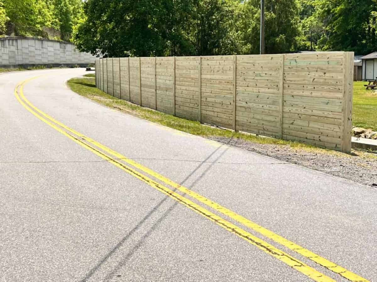 After roadside wood privacy fence project Asheville NC by Brothers Fence Solutions