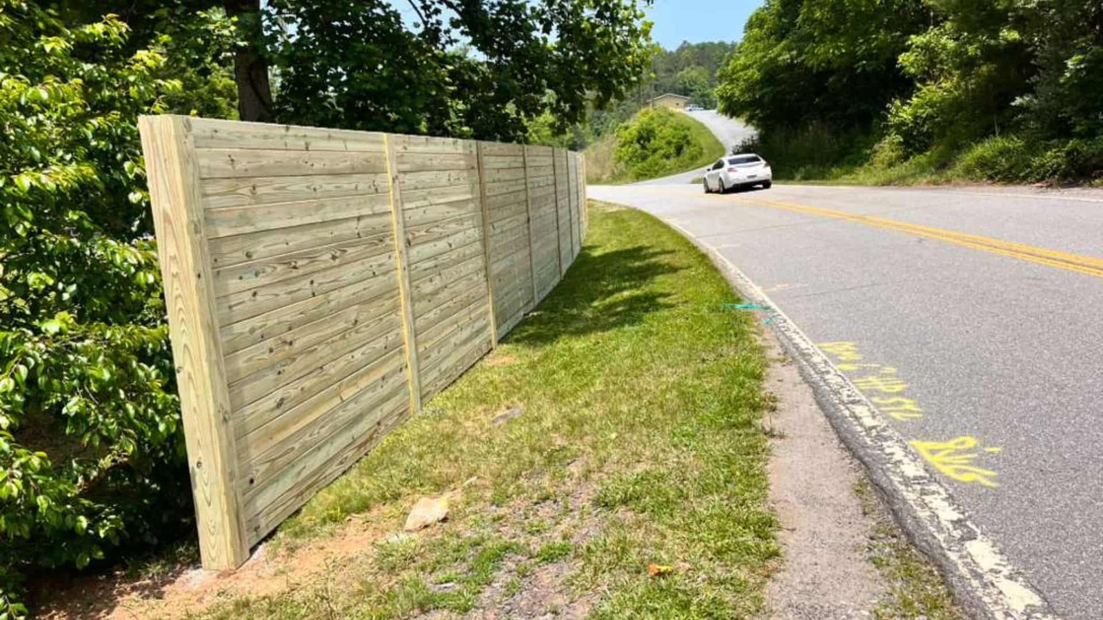 Roadside wood privacy fence Asheville NC by Brothers Fence Solutions