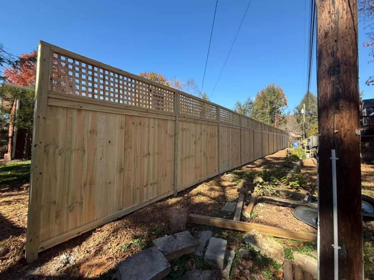 Wood privacy fence West Asheville NC by Brothers Fence Solutions
