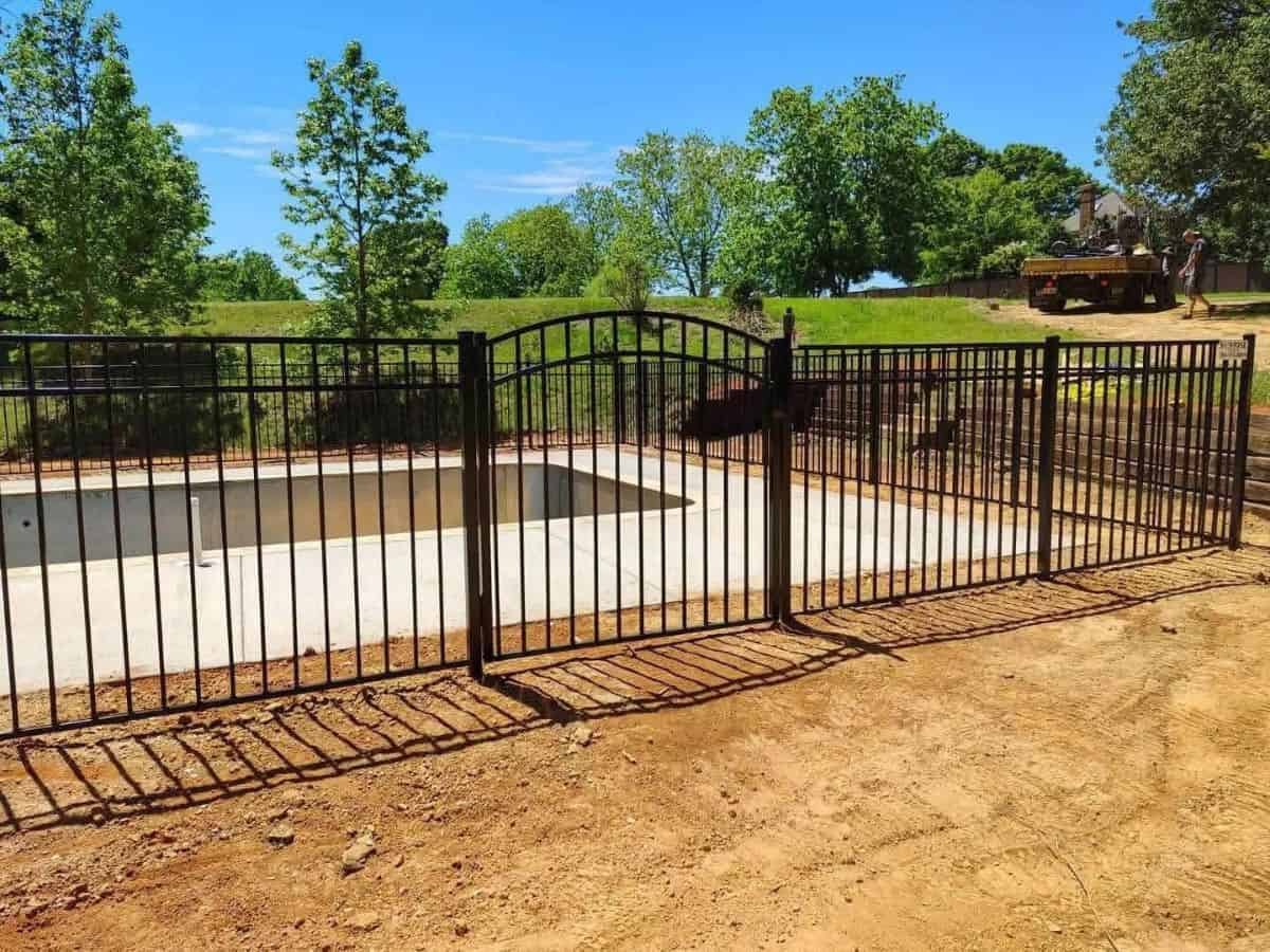 Black aluminum gate Asheville NC by Brothers Fence Solutions