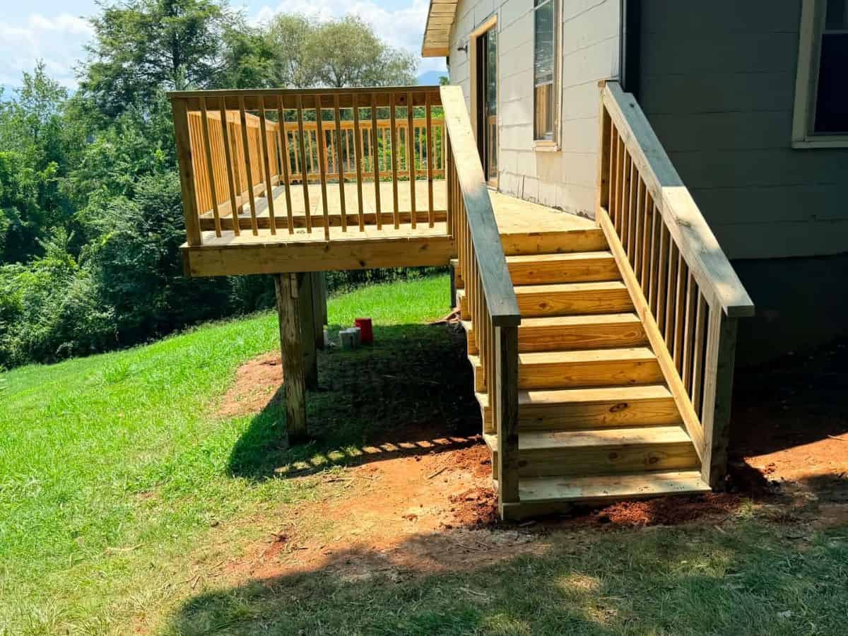 Finished deck stairs Asheville NC by Brothers Fence Solutions