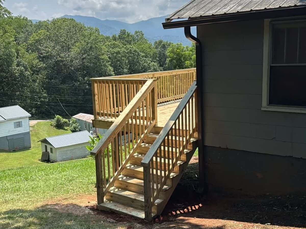 Porch entry steps Asheville NC by Brothers Fence Solutions