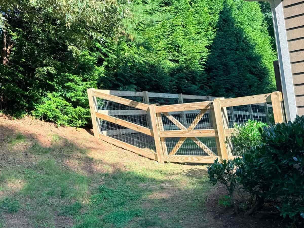 Split rail fence front yard Asheville NC by Brothers Fence Solutions