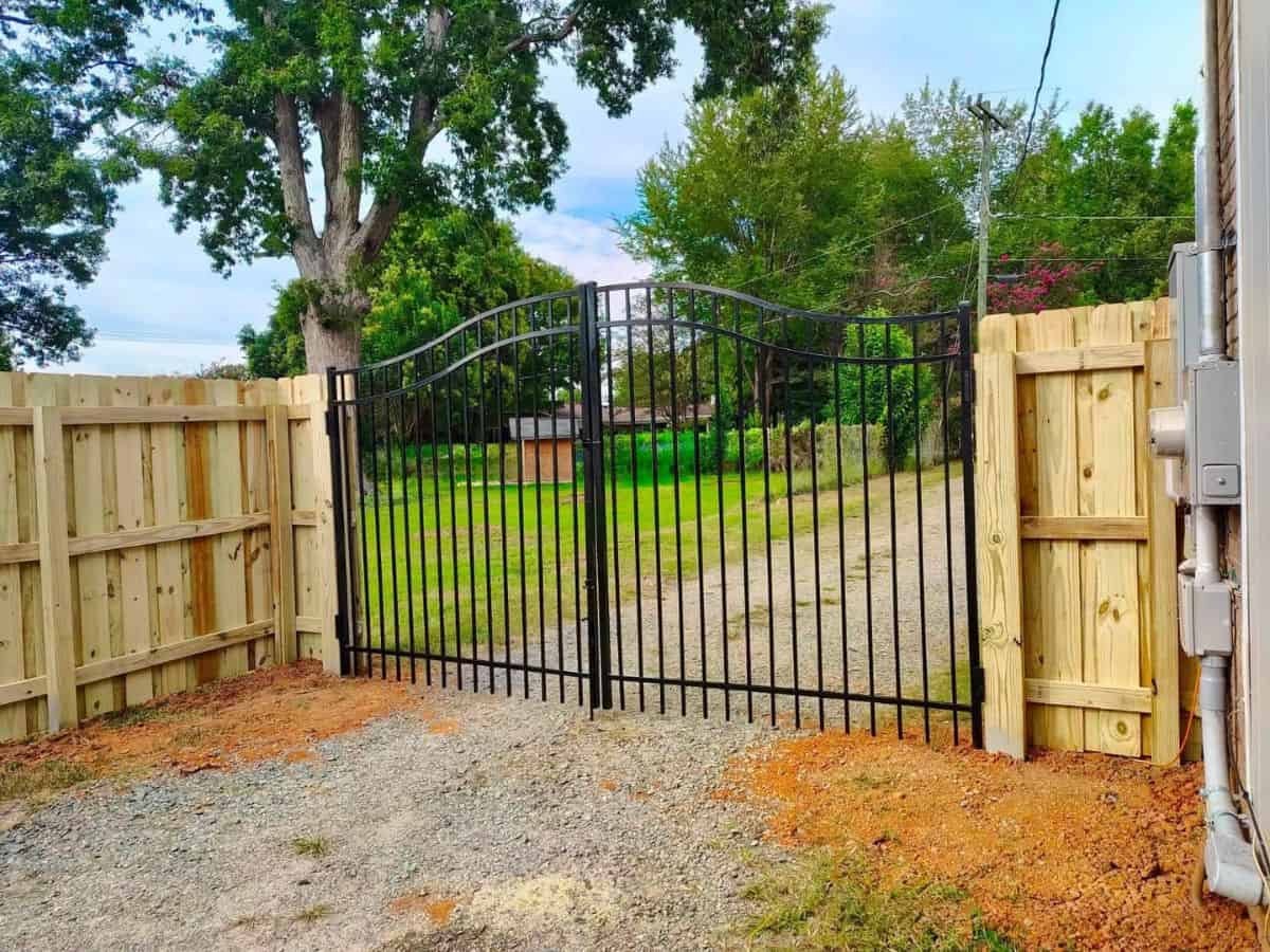 Wood driveway gate Asheville NC by Brothers Fence Solutions