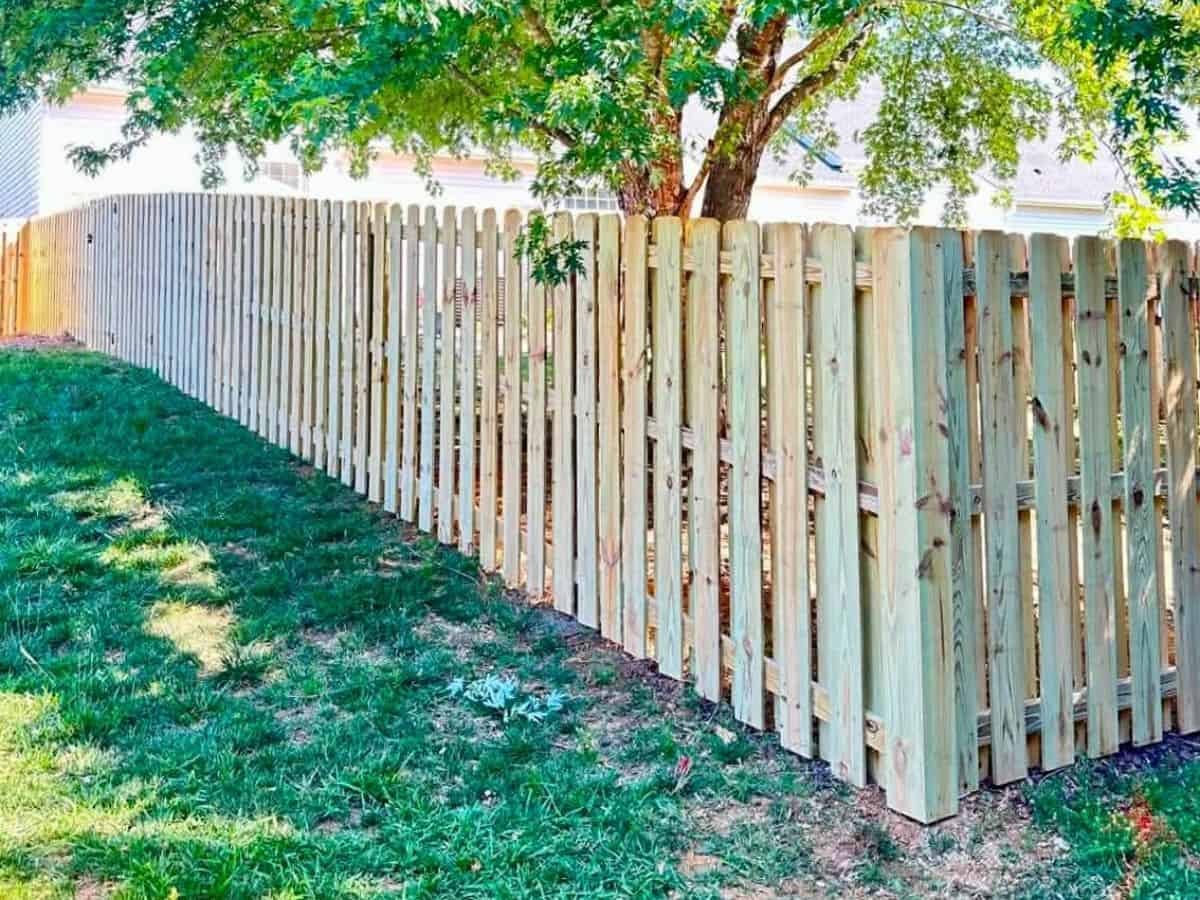 Wood fence installation backyard Asheville NC by Brothers Fence Solutions