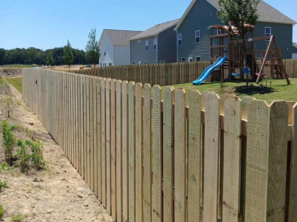 Wood privacy fence side yard Asheville NC by Brothers Fence Solutions